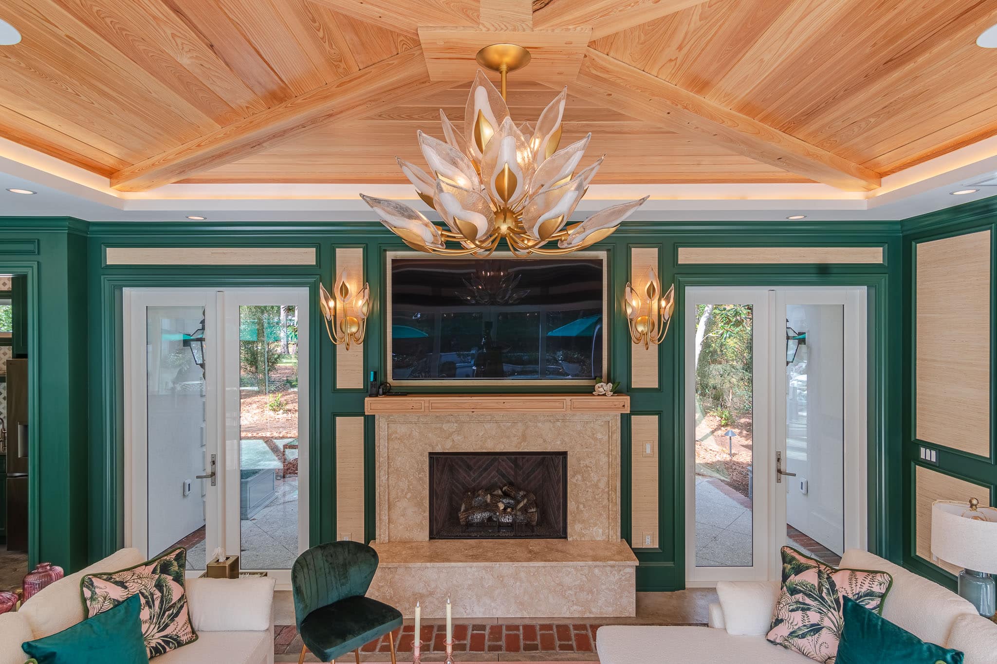 Photo of the interior of a pool house with a bedroom in Landfall Wilmington NC